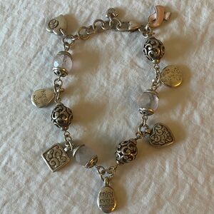 Brighton: 2006 Silver Tone Breast Cancer Charm Bracelet